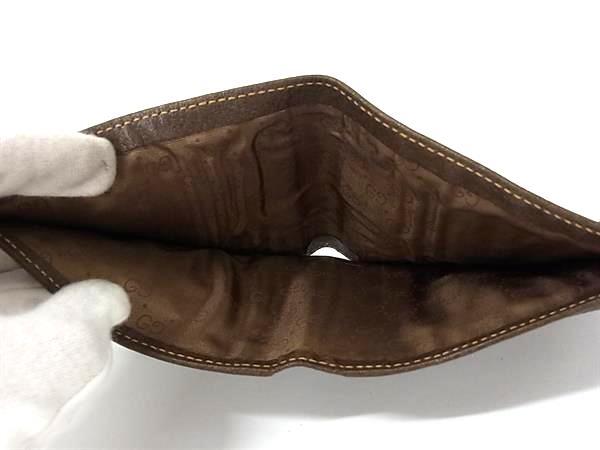 GUCCI グッチ 財布 GGスプリーム 二つ折り財布 034 662 6399 ブラウン系 PVC×レザー ユニセックス ヴィンテージ 美品