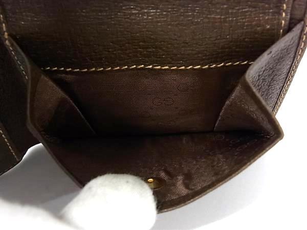GUCCI グッチ 財布 GGスプリーム 二つ折り財布 034 662 6399 ブラウン系 PVC×レザー ユニセックス ヴィンテージ 美品