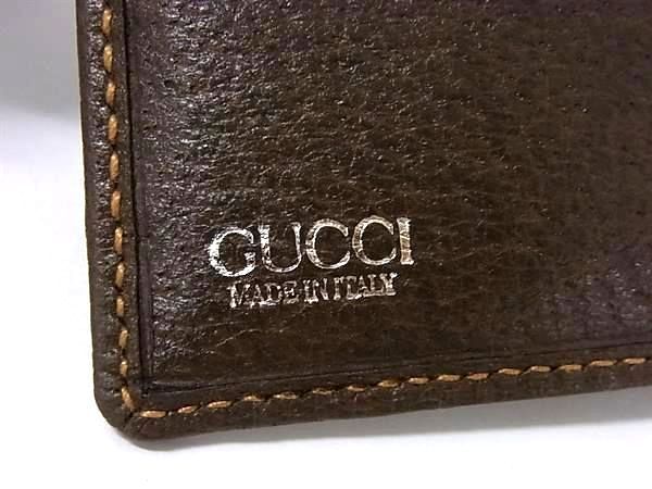GUCCI グッチ 財布 GGスプリーム 二つ折り財布 034 662 6399 ブラウン系 PVC×レザー ユニセックス ヴィンテージ 美品