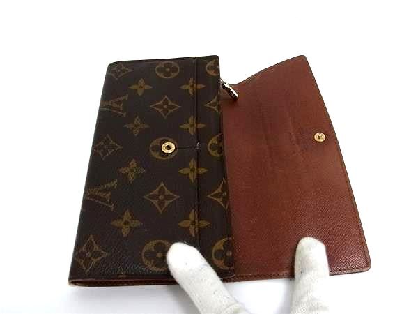 LOUIS VUITTON ルイヴィトン 長財布 モノグラム ポシェット ポルトモネ クレディ M61725 ブラウン系 PVC×レザー ユニセックス ゴールド金具