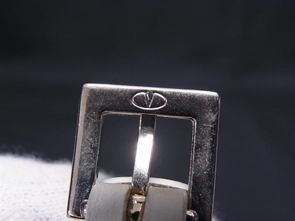 VALENTINO GARAVANI ヴァレンティノ ガラヴァーニ ブレスレット ロックスタッズ ブレスレット - アイボリー系 レザー レディース ゴールド金具 美品