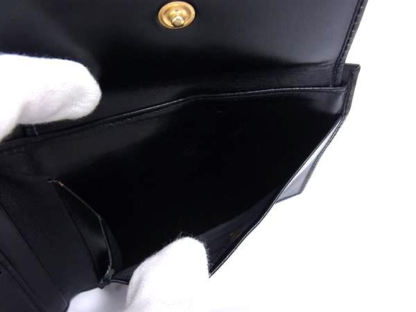 CELINE セリーヌ 財布 マカダム 二つ折り財布 M08 ブラック レザー メンズ ゴールド金具