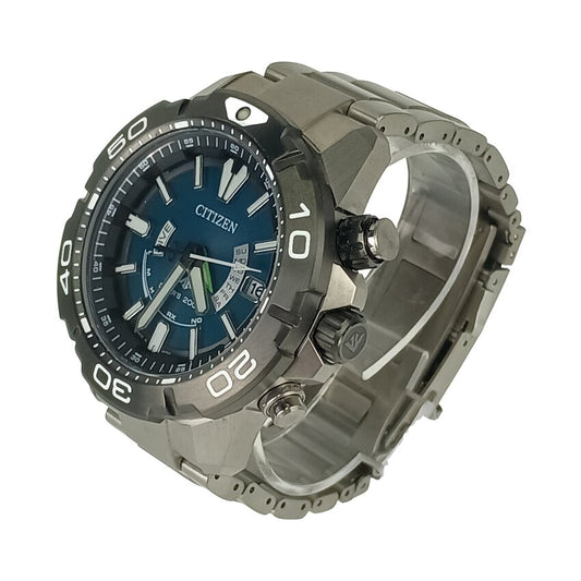 CITIZEN シチズン 腕時計 プロマスター マリン エコドライブ AS7145-69L / H112ーR012487 シルバー ブルー文字盤 スーパーチタニウム メンズ ダイバーズ アナログ ソーラー電波 美品