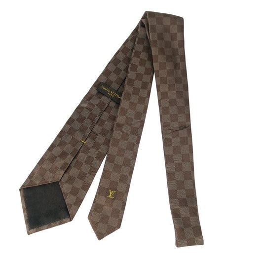 LOUIS VUITTON ルイヴィトン ネクタイ クラヴァット・ダミエ クラシック M74138 ブラウン シルク メンズ 新古未使用展示品