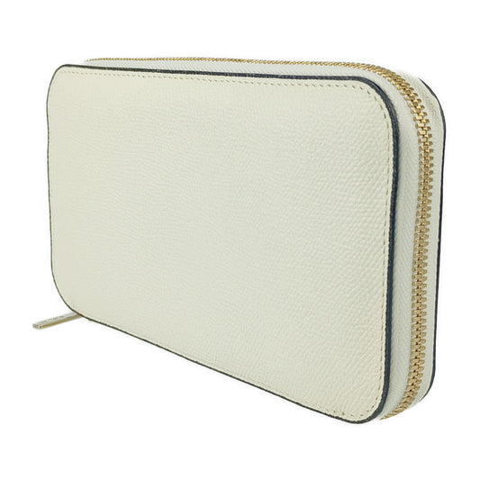 VALEXTRA ヴァレクストラ 長財布 ラウンドジップウォレット SGZA0016028LOCWZ99 ホワイト カーフレザー ユニセックス ゴールド金具 新古未使用展示品