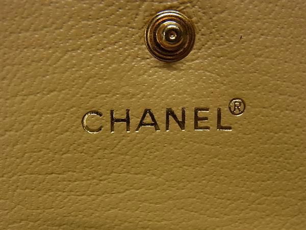 CHANEL シャネル 財布 ココマーク ベージュ レザー レディース Wホック 三つ折り 財布 ゴールド金具