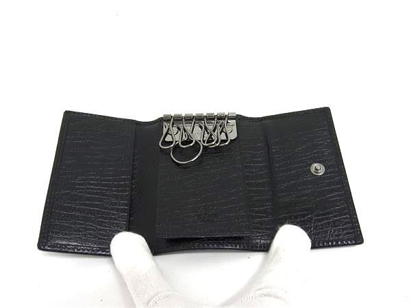 GUCCI グッチ キーケース インターロッキングG 115225 ブラック レザー ユニセックス 6連 超美品