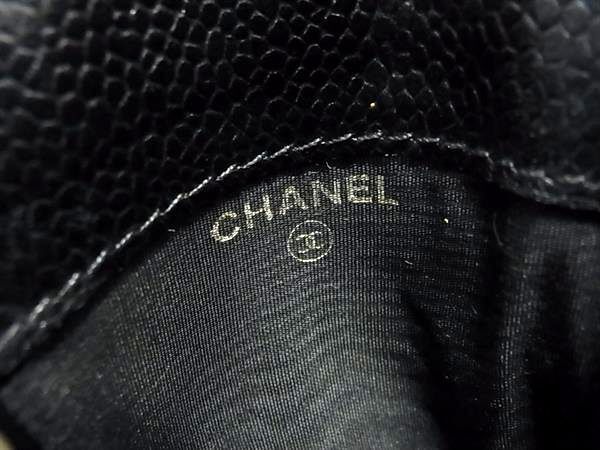 CHANEL シャネル シガレットケース ポーチ ココマーク A13511 ブラック キャビアスキン ユニセックス