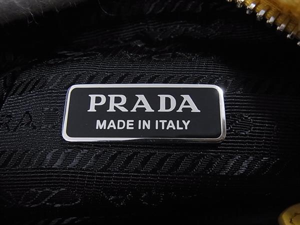 PRADA プラダ ハンドバッグ テリー ミニ ReEdition2000 1NE515 イエロー ブラック パイル レディース 白タグ 美品
