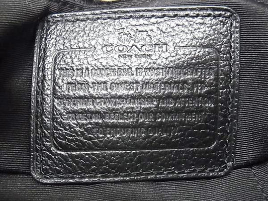 COACH コーチ ショルダーバッグ F35363 ブラック レザー レディース 巾着 シルバー金具 美品