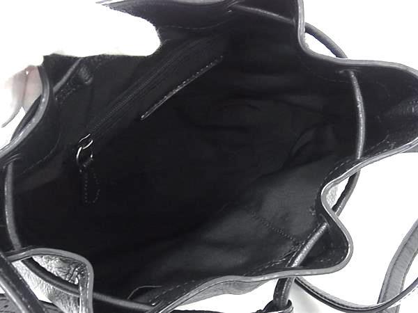 COACH コーチ ショルダーバッグ F35363 ブラック レザー レディース 巾着 シルバー金具 美品