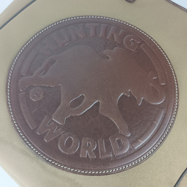 HUNTING WORLD ハンティングワールド トートバッグ サファリ トゥデイ - カーキ系 ブラウン キャンバス レザー ユニセックス ショルダーバッグ