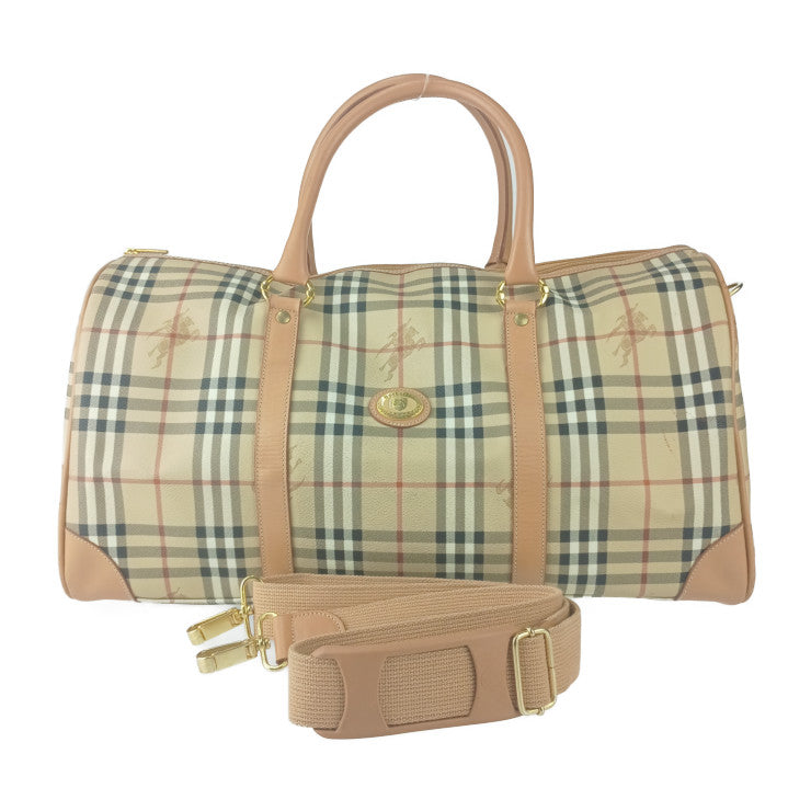 Burberrys バーバリーズ ボストンバッグ ヘイマーケットチェック - ベージュ ゴールド金具 PVC レザー ユニセックス 2WAY ショルダーバッグ 旅行鞄