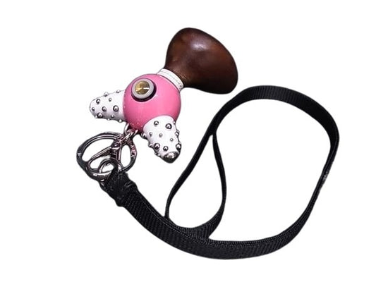 PRADA プラダ キーホルダー TRICK ROBOT 1TR062 ピンク ホワイト ブラウン シルバー ウッド メタル ユニセックス 美品