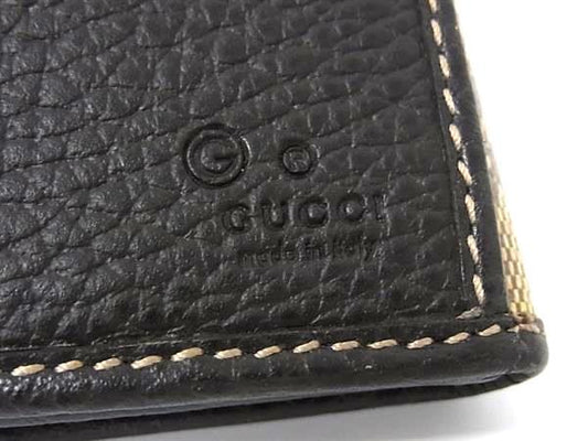 GUCCI グッチ 財布 GGクリスタル 231841 ベージュ ブラウン コーティングキャンバス×レザー ユニセックス Wホック 二つ折り長財布 ゴールド金具 美品