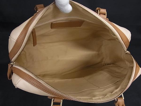 HUNTING WORLD ハンティングワールド ハンドバッグ - ベージュ ブラウン レザー レディース 美品