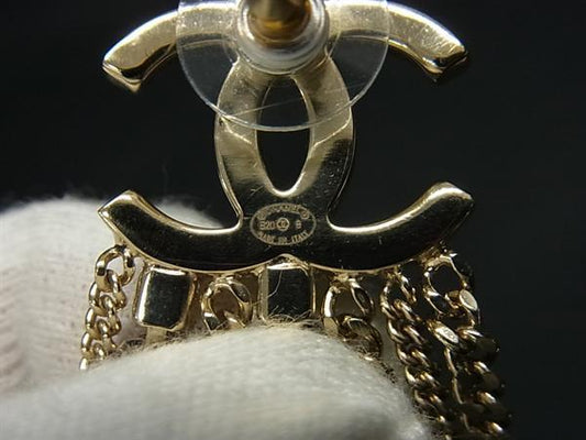 CHANEL シャネル ピアス ココマーク - ゴールド メタル レディース ラインストーン 美品