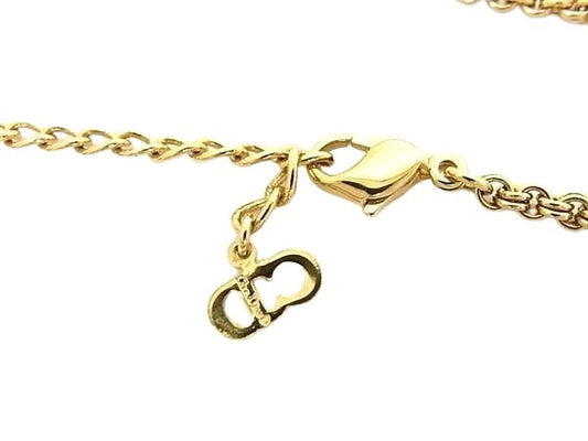 ChristianDior ディオール ネックレス CDロゴ - ゴールド メタル レディース ラインストーン 美品