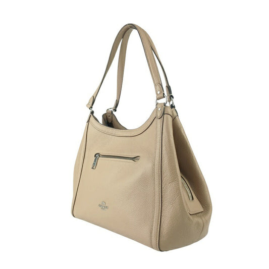 COACH コーチ ハンドバッグ クリスティ ショルダー バッグ C6231 ベージュ系 レザー レディース シルバー金具 超美品