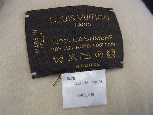LOUIS VUITTON ルイヴィトン マフラー エシャルプ ジェラム M71287 ベージュ(アイボリー系) カシミヤ100% ユニセックス フリンジ 美品
