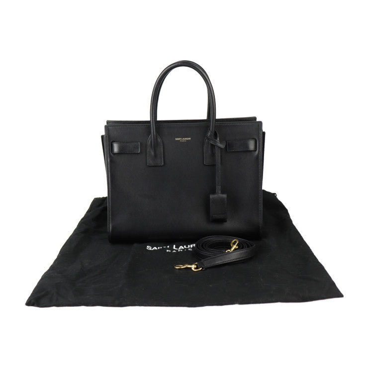 SAINT LAURENT PARIS サンローランパリ サック ド ジュール ベイビー ハンドバッグ 377183 レザー ブラック ゴールド金具 2WAY ショルダーバッグ トートバッグ