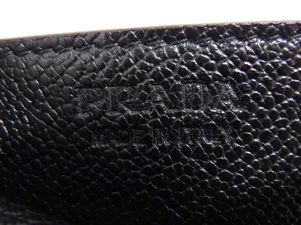 美品 PRADA プラダ カードケース トライアングルロゴ 2MC223 ブラック レザー メンズ 三角ロゴプレート シルバー金具