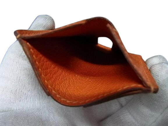 美品 HERMES エルメス カードケース ロドリング - オレンジ系 シェーブル ユニセックス