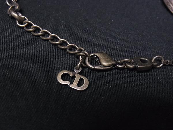 ChristianDior クリスチャンディオール ブレスレット ブロンズ系×グリーン系 メタル レディース ヤドリギモチーフ 美品