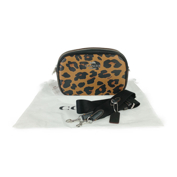 新品未使用展示品 COACH コーチ ショルダーバッグ ジェイミー カメラ バッグ シグネチャー キャンバス ウィズ レオパード プリント CC759 LIGHT SADDLE MULTI ブラウン系 PVC レザー レディース クロスボディバッグ