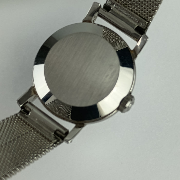 OMEGA DE VILLE watch 531.007 silver stainless steel ladies three-hand hand-wound cut glass vintage 1960s