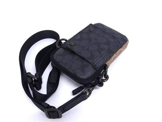 超美品 COACH コーチ ショルダーバッグ ペーサー コンバーチブル ポーチ 4959 グレー ブラック ベージュ系 ホワイト系 PVC レザー ユニセックス シグネチャー ミニバッグ