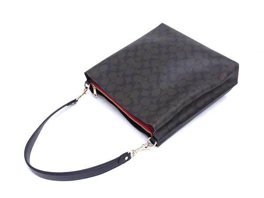 COACH コーチ ショルダーバッグ モリー バケット CA561 ブラウン ブラック PVC レザー レディース シグネチャー ゴールド金具