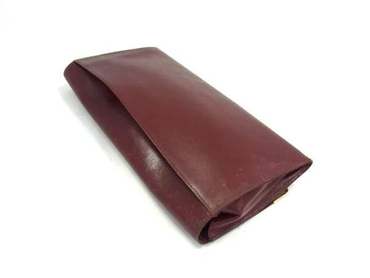 Cartier カルティエ クラッチバッグ マストライン - ボルドー レザー ユニセックス セカンドバッグ ヴィンテージ