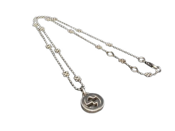 GUCCI グッチ ネックレス インターロッキングG 479221 シルバー Ag925 レディース フラワー型ボールチェーン