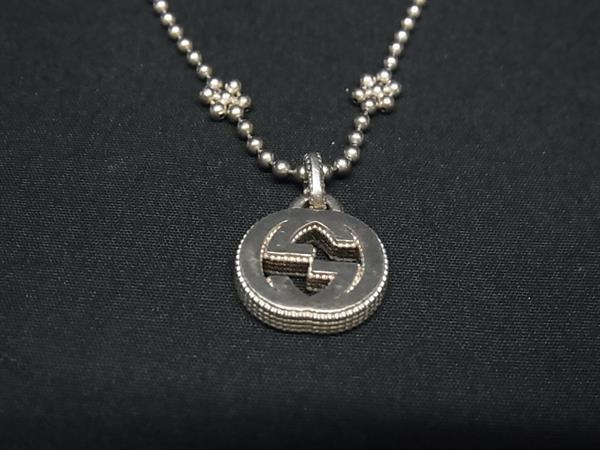 GUCCI グッチ ネックレス インターロッキングG 479221 シルバー Ag925 レディース フラワー型ボールチェーン