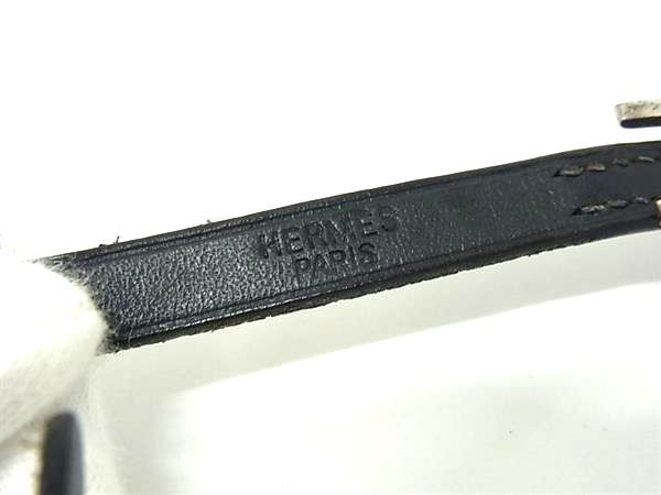 HERMES エルメス ブレスレット アピ3 - ブラック レザー ユニセックス シルバー金具