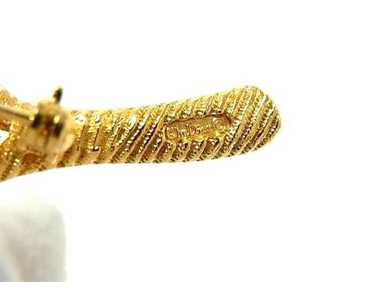 ChristianDior クリスチャンディオール ブローチ ゴールド メタル リーフモチーフ 超美品