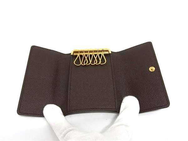 LOUIS VUITTON ルイヴィトン キーケース ダミエ ミュルティクレ6 N62630 エベヌ(ブラウン) PVC×レザー ユニセックス ゴールド金具 美品
