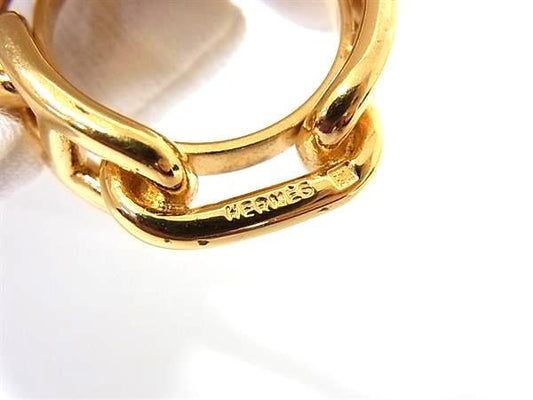 HERMES エルメス スカーフリング ルカデ シェーヌダンクル ゴールド メタル レディース