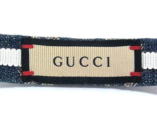 GUCCI グッチ カチューシャ GGマーモント 652835 ネイビー デニム レディース GG柄