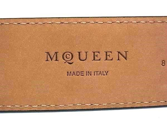 ALEXANDER McQUEEN アレキサンダー マックイーン ベルト 805205 ブラウン レザー ユニセックス シルバー金具 美品