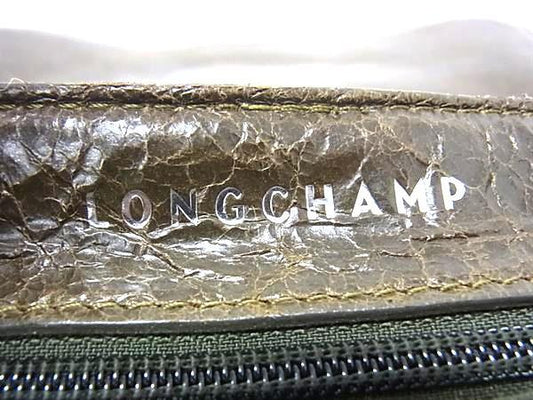 LONGCHAMP ロンシャン ショルダーバッグ アマゾーヌ マトラッセ カーキ レザー レディース チェーン 美品