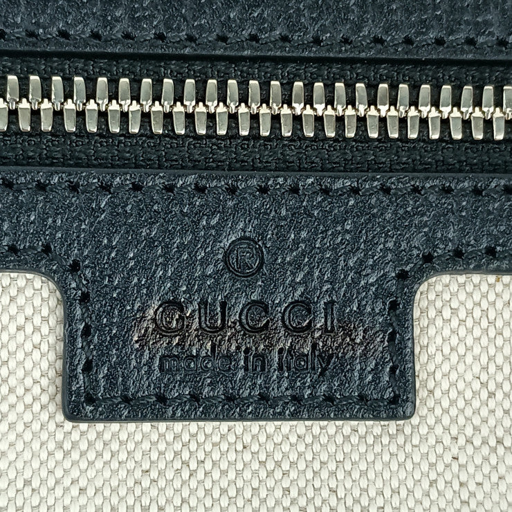 超美品 GUCCI グッチ トートバッグ エンボス ディテール付き キャンバス トートバッグ 782741 アイボリー系 ブラック系 キャンバス ユニセックス 2WAY ショルダーバッグ