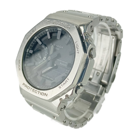 CASIO カシオ 腕時計 Gショック フルメタル GM-B2100D-1AFJ シルバー ブラック文字盤 ステンレス メンズ アナデジ Bluetooth タフソーラー