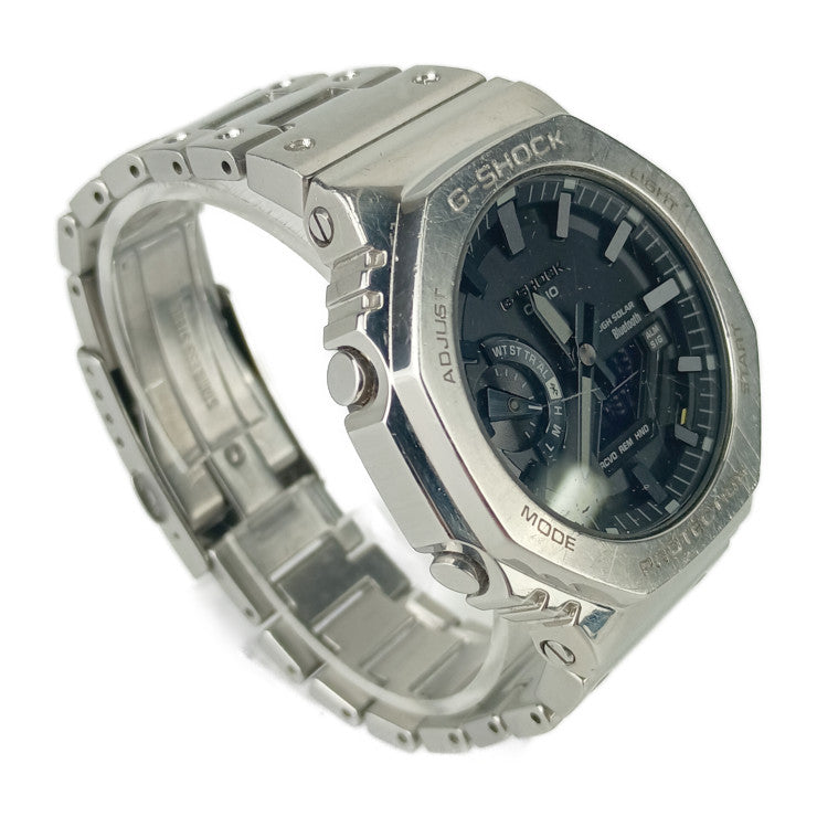 CASIO カシオ 腕時計 Gショック フルメタル GM-B2100D-1AFJ シルバー ブラック文字盤 ステンレス メンズ アナデジ Bluetooth タフソーラー