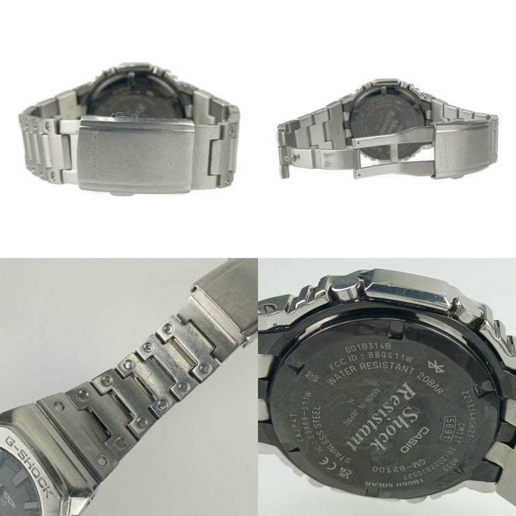 CASIO カシオ 腕時計 Gショック フルメタル GM-B2100D-1AFJ シルバー ブラック文字盤 ステンレス メンズ アナデジ Bluetooth タフソーラー