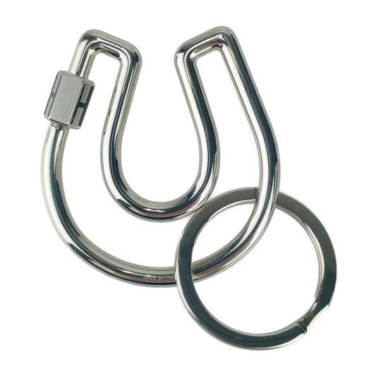 美品 HERMES エルメス キーホルダー フェール・ア・シュヴァル - シルバー メタル ユニセックス キーリング バッグチャーム 馬蹄モチーフ