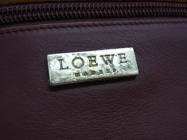 美品 LOEWE ロエベ ハンドバッグ エルカノ - ボルドー系 レザー レディース