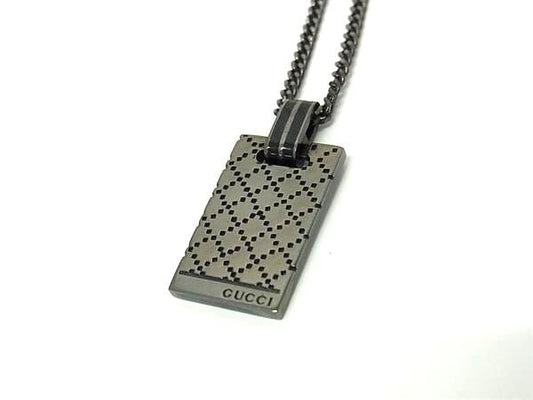 GUCCI グッチ ネックレス ディアマンテ 341899 ガンメタ ブラック SV925 ユニセックス