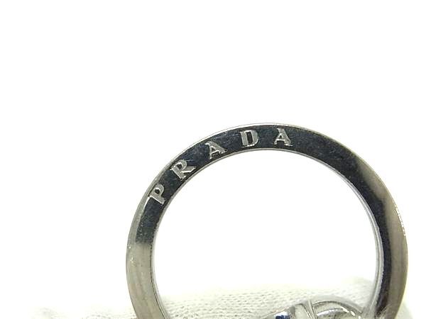 PRADA プラダ キーホルダー サフィアーノ 2PP709 ブラック レザー ユニセックス シルバー金具